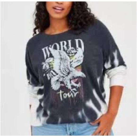Torrid 00 World Tour Eagle tie dye cozy loungewear sweatshirt - Picture 1 of 5